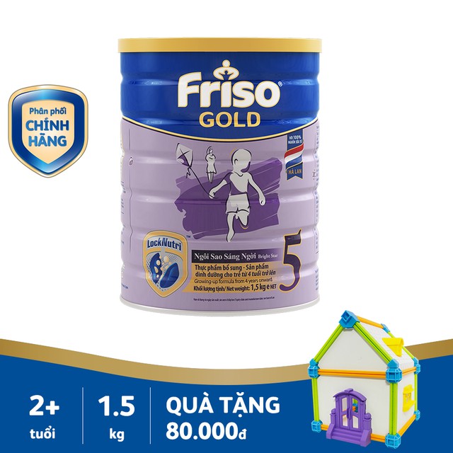 [Mã FMCGSALE24 giảm 8% đơn 500K] sữa bột friso số 5 lon 1.5kg tặng quà