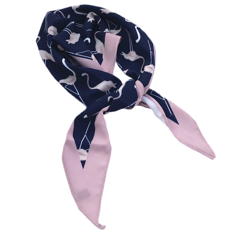 Khăn Quàng Cổ Ngắn In Họa Tiết Bằng Lụa Mềm Mại Thời Trang Mùa Hè Cho Nữ