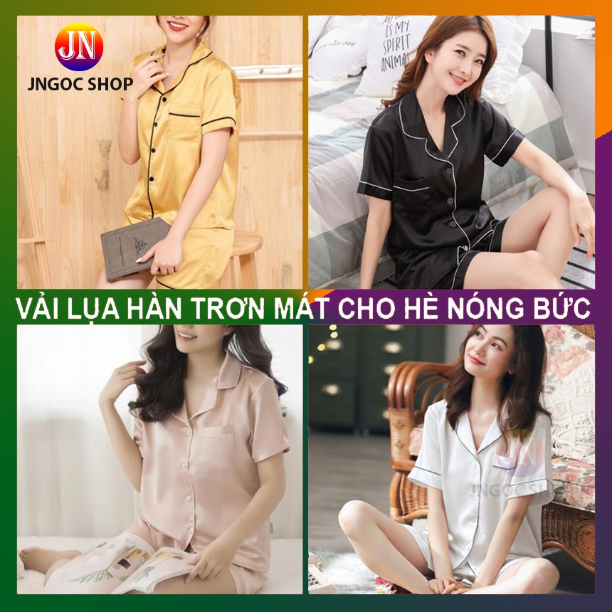 Bộ đồ ngủ mặc nhà cực kỳ sexy, Bộ đồ nữ Pijama lụa quần đùi hàng cao cấp