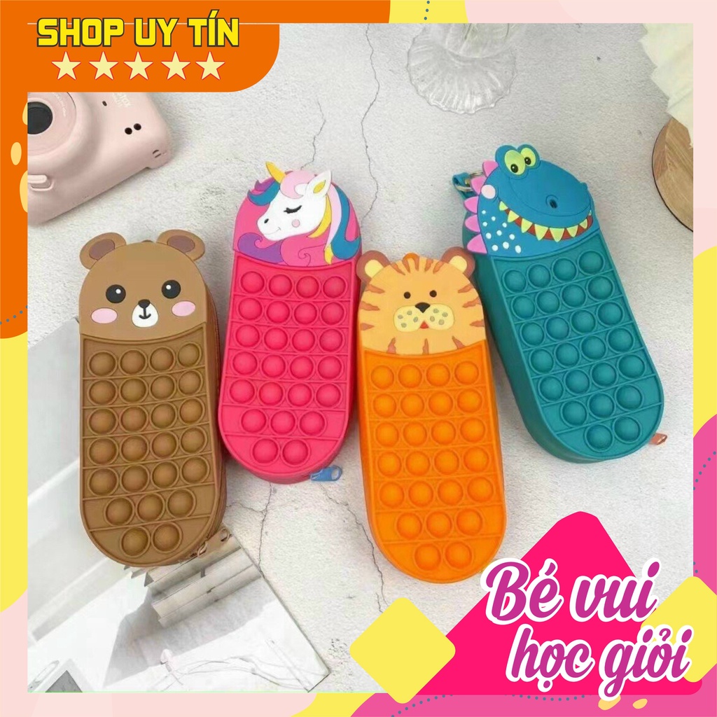 [Mẫu mới 2023] Hộp bút pop it silicon nhiều hình ngộ nghĩnh đồ chơi bấm nút bong bóng giúp giải trí giảm căng thẳng