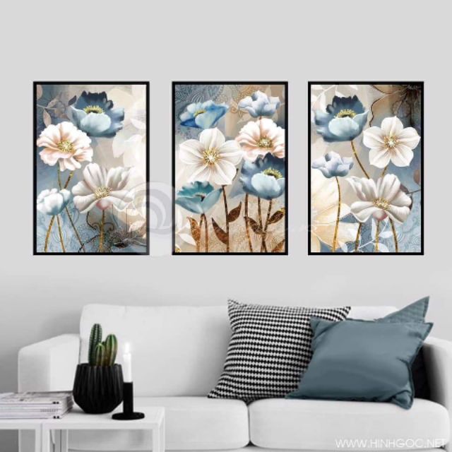 Tranh canvas hoa 40x60x3 tranh giá kèm khung