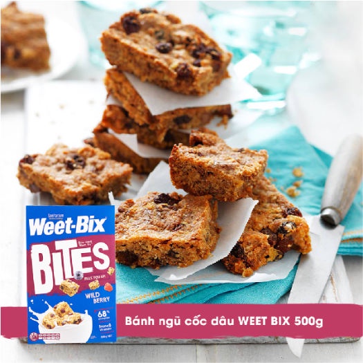 Bánh ngũ cốc dâu, ngũ cốc nguyên cám Weet- Bix 500g, 750g