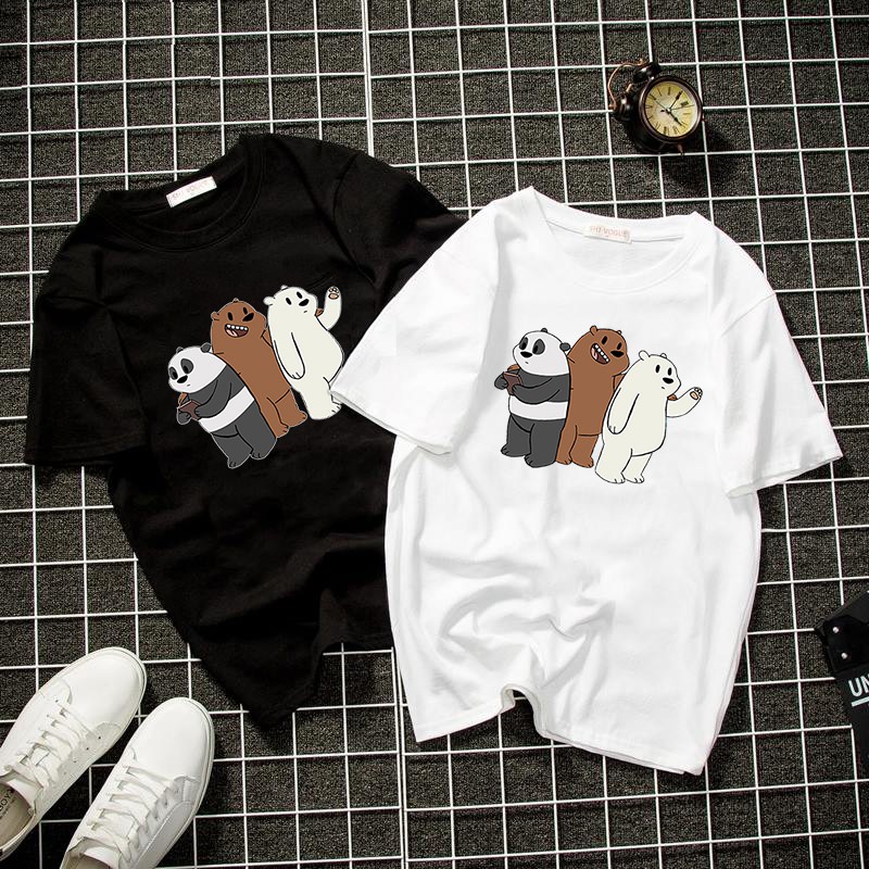 Áo thun unisex form rộng 3 chú gấu đáng yêu thời trang cá tính vải dày mịn 2019T1370