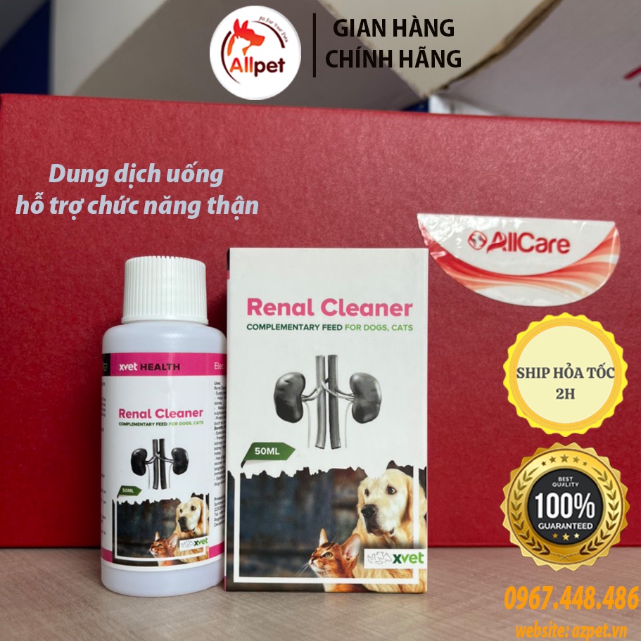 Renal Cleaner - Dung dịch uống hỗ trợ chức năng thận chó mèo. Bổ thận cho chó, tiết niệu. Chai 50ml