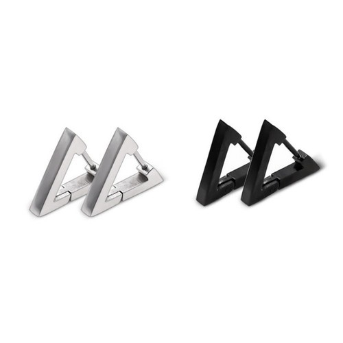 Bông Tai Nam Khoen Hình Tam Giác Titan Không Đen TT 2425