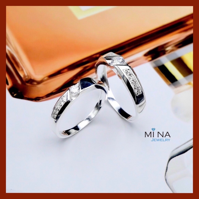 Nhẫn cặp nhẫn đôi bạc tình yêu cao cấp khắc tên nam nữ - Cam kết chuẩn bạc 058