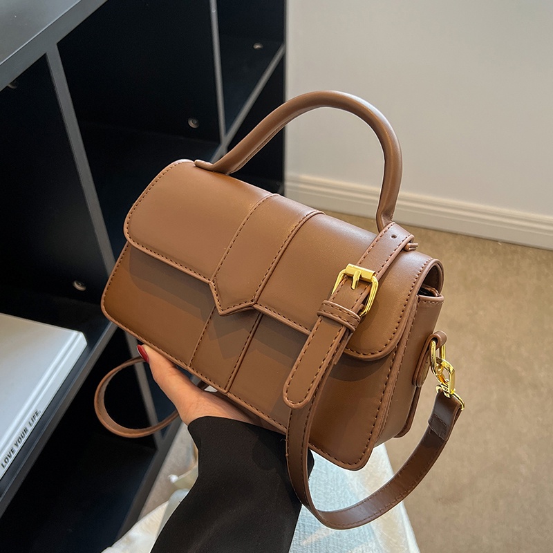 Túi đeo vai IELGY hình vuông nhỏ thêu chỉ phong cách retro dễ phối đồ thời trang cho nữ