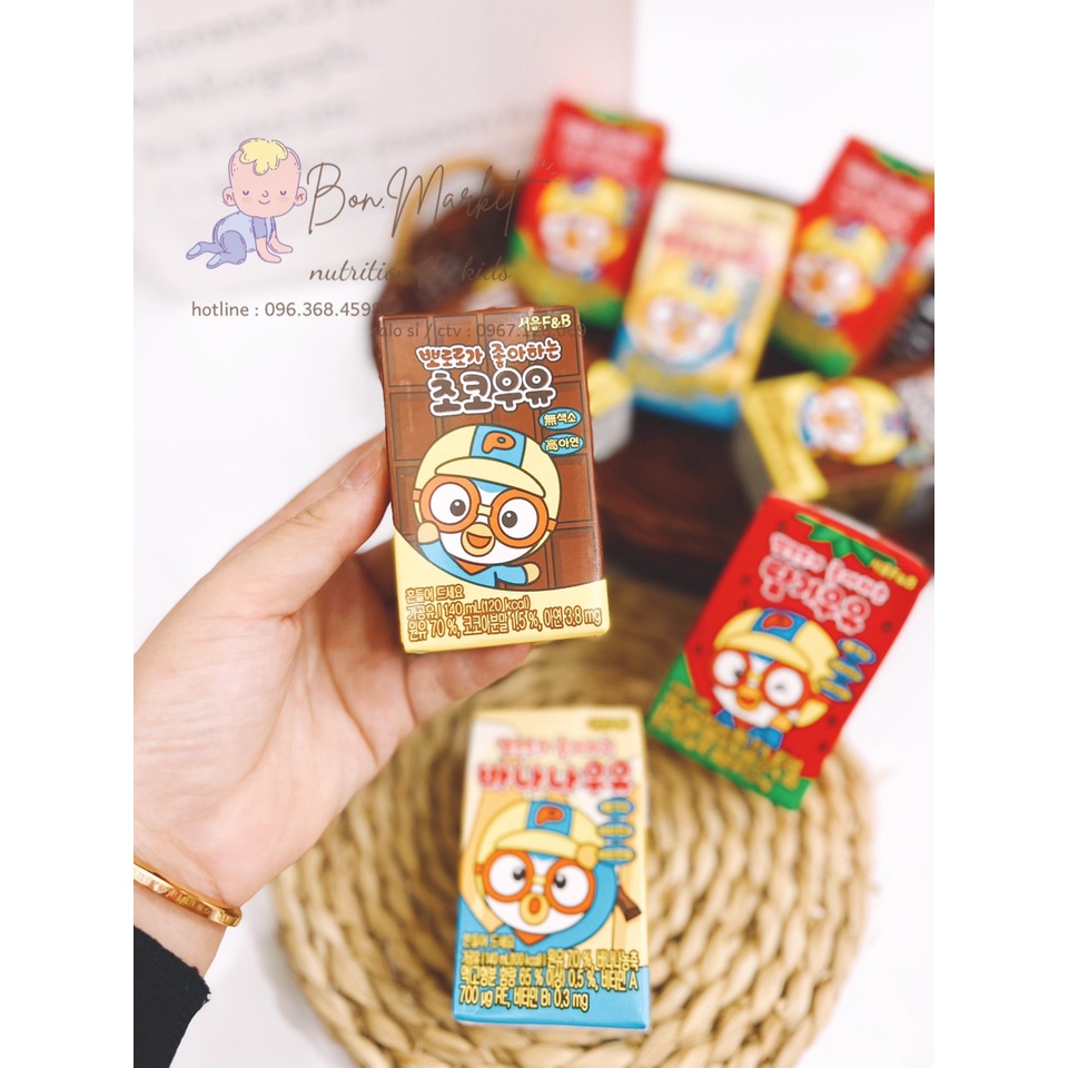 [ MẪU MỚI ] Sữa nước pororo Hàn quốc 3 vị 140ml Date 11-12/22