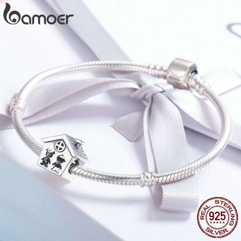 Hạt Làm Trang Sức Bamoer SCC541 Bằng Bạc 925 Hình Ngôi Nhà