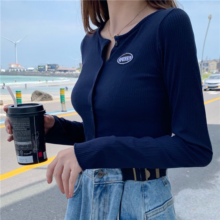 Set áo thun tay ngắn + áo khoác Cardigan dệt kim tay dài phong cách Retro | BigBuy360 - bigbuy360.vn