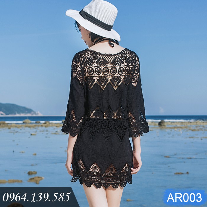 Áo ren áo lưới đi biển chất mềm đẹp, họa tiết xinh xắn, dáng chui đầu, mặc cùng bikini, áo croptop | AR003 | BigBuy360 - bigbuy360.vn