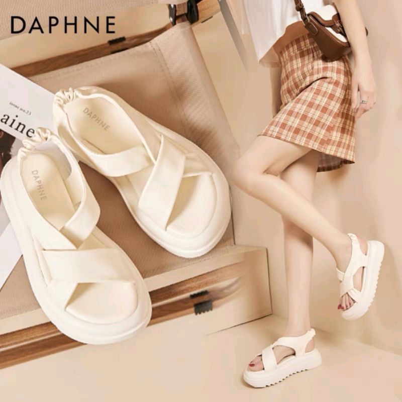 Sandal quai da chéo xoắn chun sau QC loại 1 Xăng đan đế răng cưa 5cm