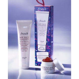 Set sữa rửa mặt Fresh Soy Face Cleanser 50ml và mặt nạ Fresh Rose Face Mask 15ml