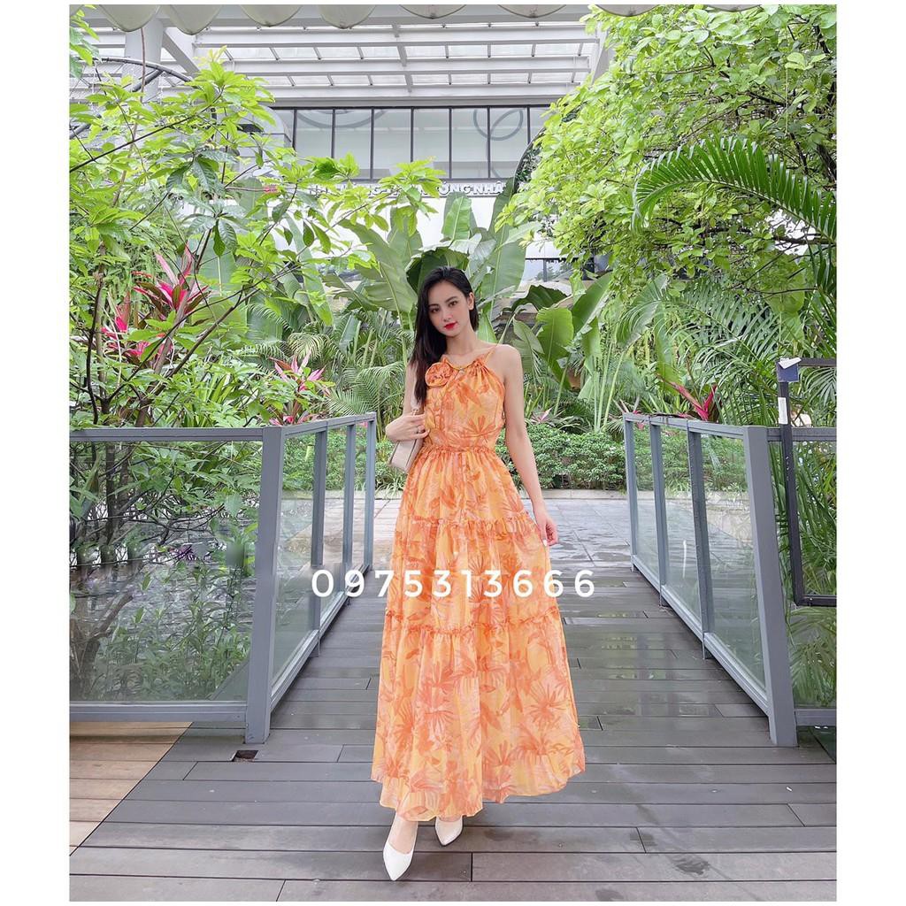 Đầm Cổ Yếm, Váy Maxi Đi Biển V136, Chất Voan Mềm Mướt, Họa Tiết Hoa Vàng, Hồng, Cam, Tím, Xanh Siêu Hack Dáng | BigBuy360 - bigbuy360.vn