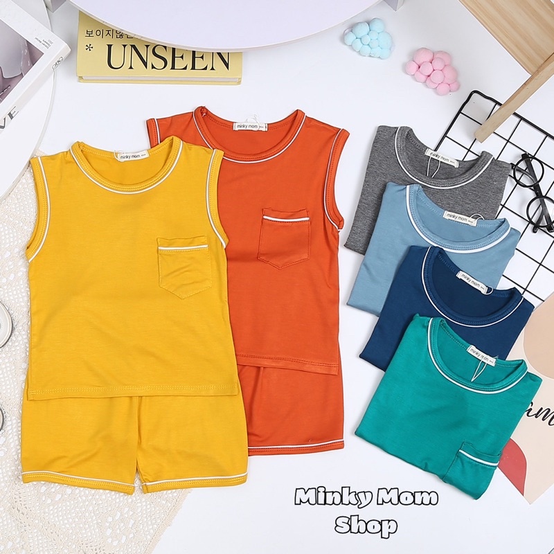 Bộ Ba Lỗ Thun Lạnh Minkymom Cho Bé Trai Bé Gái (28-40kg) - Minkymomshop Ms022