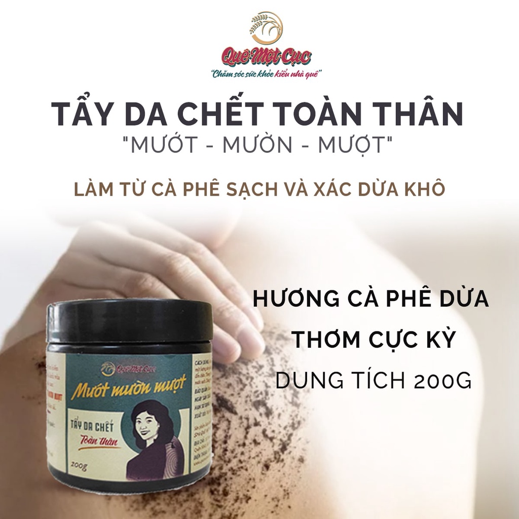 TẨY DA CHẾT BODY, TẨY TẾ BÀO CHẾT LÀM MỀM, MƯỚT MƯỜN MƯỢT DA LƯNG QUÊ MỘT CỤC 200G (HANDMADE)