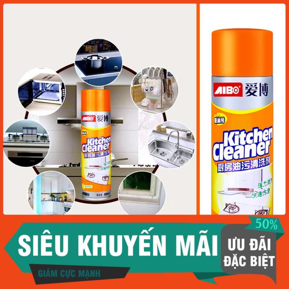 Bình xịt bọt tuyết tẩy rửa siêu sạch mầu cam kitchen cleaner nhà bếp 500ml