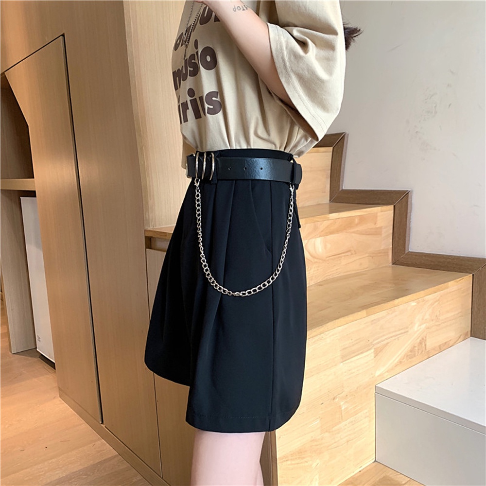 Thắt lưng da PU phối dây xích phong cách thời trang cá tính dành cho nữ