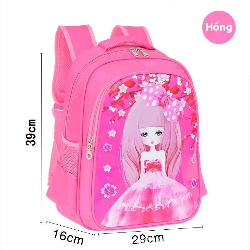 Balo học sinh tiểu học, phù hợp với bé gái - Siêu nhẹ, siêu bền, chống nước, chống gù - Công chúa nơ xinh