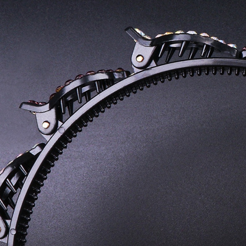 Băng Đô Cài Tóc Dạng Bện Hai Lớp Đính Đá