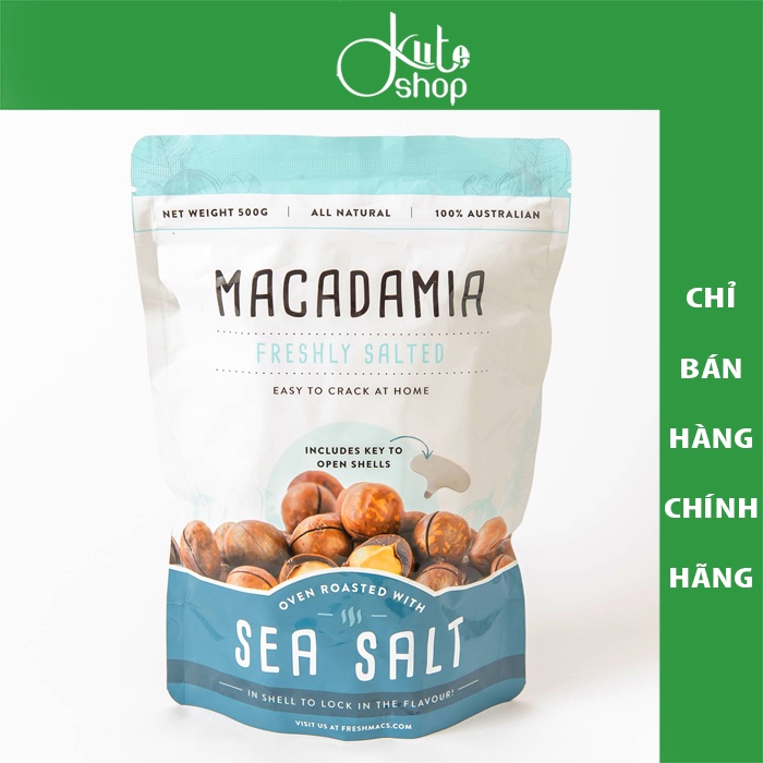 Hạt mắc ca nguyên vỏ tẩm muối biển macadamia sea salt 500g - ảnh sản phẩm 1