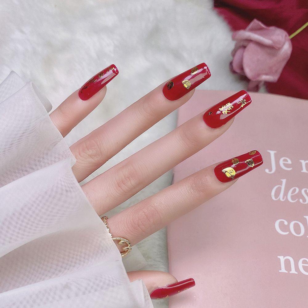 MOCHO Miếng Dán Trang Trí Móng Tay In Chữ May Mắn Phong Cách Trung Hoa 2022