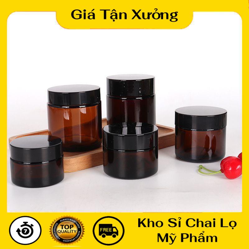 Hũ Chiết Mỹ Phẩm ❤ TRÙM SỈ ❤ [30g,50g] Hũ chiết kem thủy tinh nâu đựng mỹ phẩm , phụ kiện du lịch