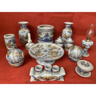 Đồ thờ men rạn bát tràng (hàng đắp nổi)