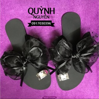 Dép xỏ ngón đính đá nữ