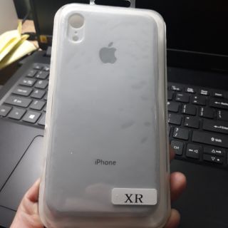 Ốp lưng iphone XR dẻo silicon chống bám bẩn (trắng)tặng kính cường lực