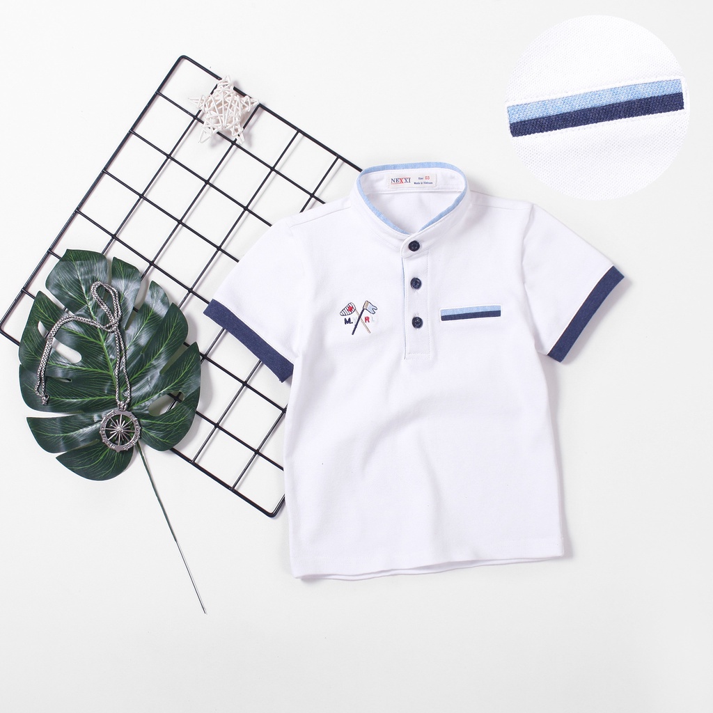 2208.ÁO THUN CỔ TRỤ THÊU LG MYRL