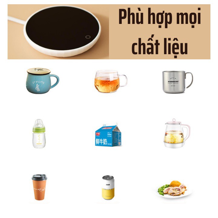 Đế hâm nóng Xiaomi thông minh, hâm nóng nước, sữa, cafe... nhiệt từ 45ºC- 60 ºC