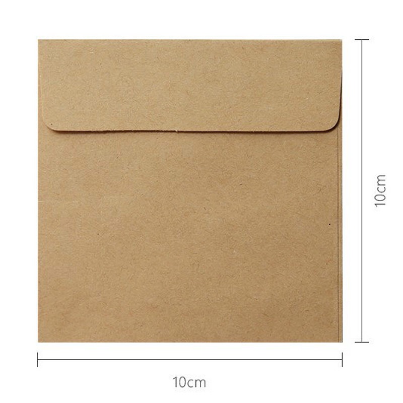 Phong bì giấy kraft mini 10x10cm phong cách vintage