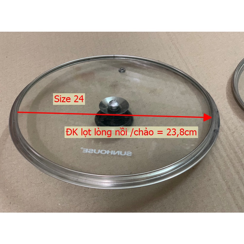 Nắp vung kính phẳng nồi chảo cường lực