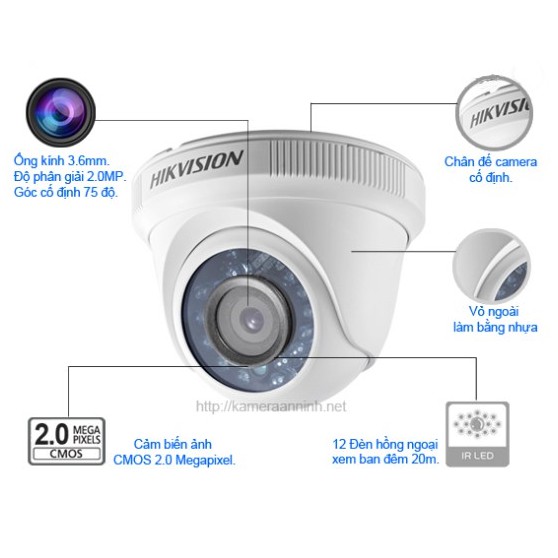 CAMERA HIKVISION 2MP DS-2CE56D0T-IRP chính hãng