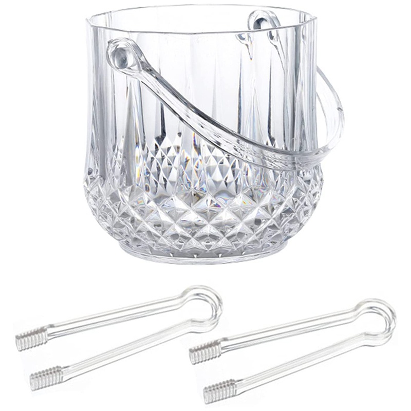 Thùng đá Thùng đá bằng nhựa có tay cầm Thùng đá rượu bia sâm panh trong suốt Acrylic cho gia đình