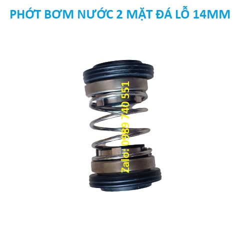 Phớt bơm tõm - bơm nước 2 mặt đá lỗ trục 14mm