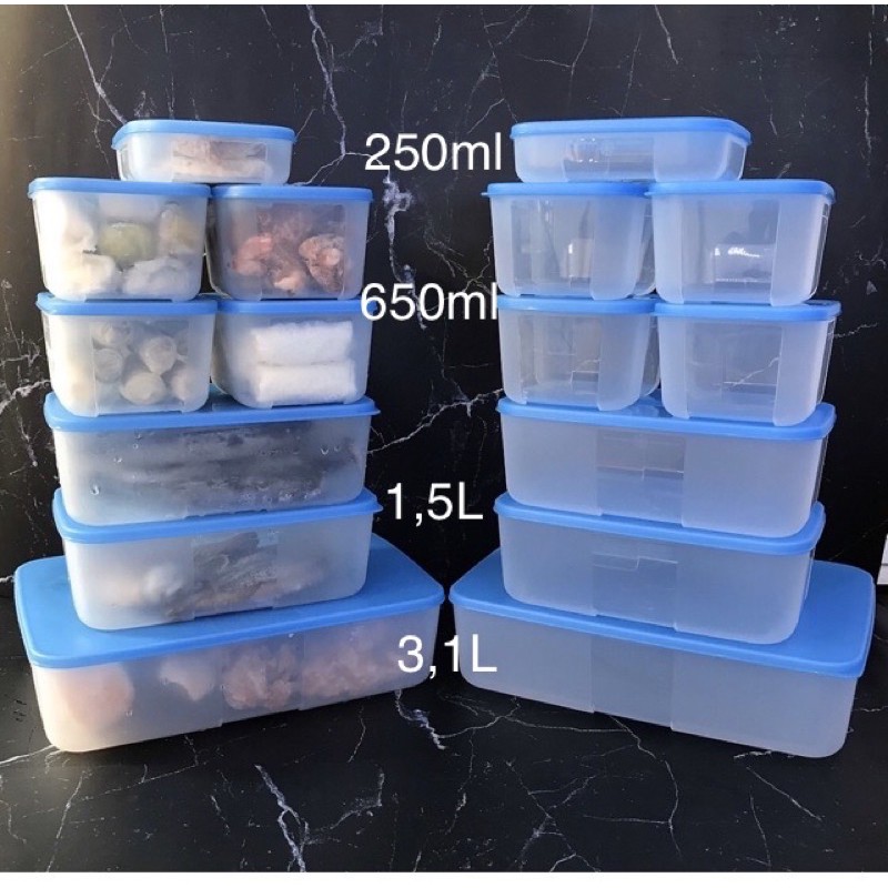 set trữ đông 4 rainbow / 6 / fit set 7 / 8 hộp tách đông 16 tupperware