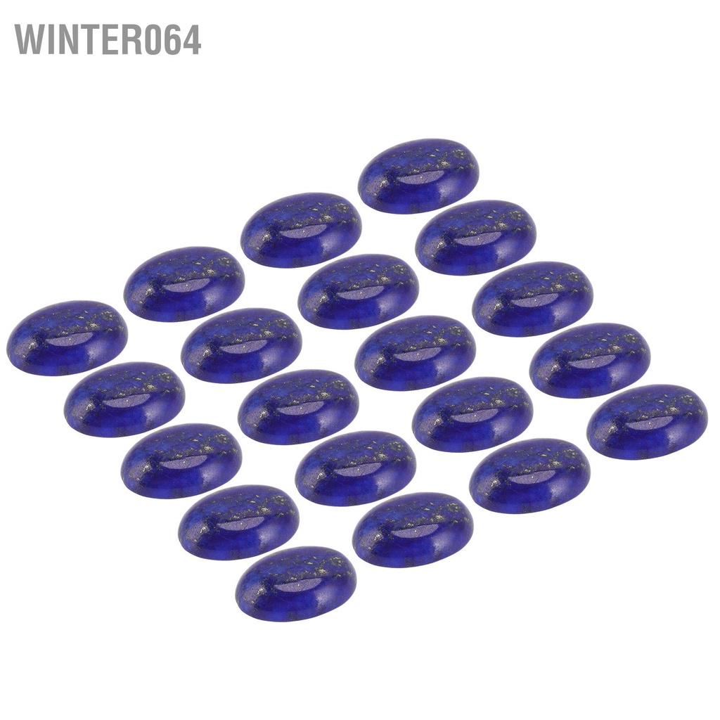 20 cái Hình bầu dục Flatback Cabochon Lapis Lazuli Vòng cổ tinh tế DIY Đá hạt để làm đồ trang sức Winter064