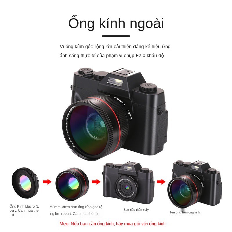 Với đường truyền WIFI 48 triệu pixel độ nét cao máy ảnh kỹ thuật số 4K quay phim selfie camera micro-single