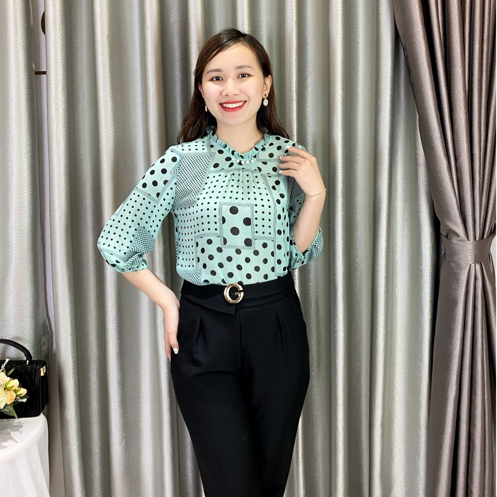 [Mã WASTUP giảm 10% tối đa 30K đơn 99K] Áo sơ mi nữ chấm bi Emvy - A2 | BigBuy360 - bigbuy360.vn