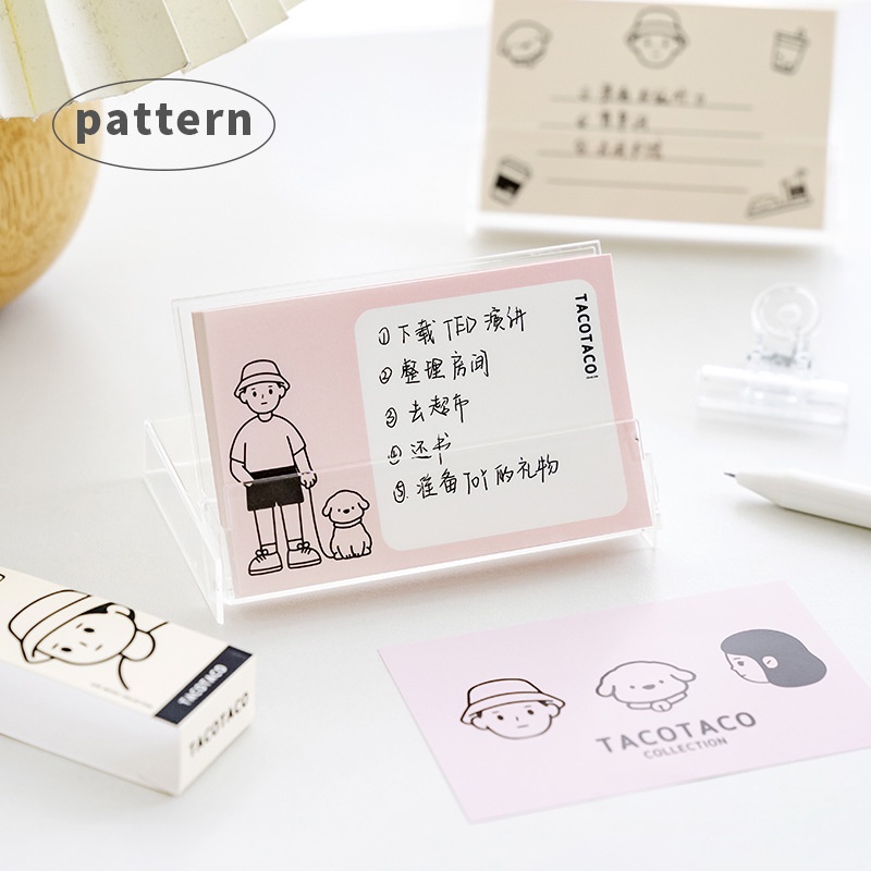 Bộ 100 Tấm / Hộp Giấy Ghi Chú Hình Nhân Vật Hoạt Hình Taco