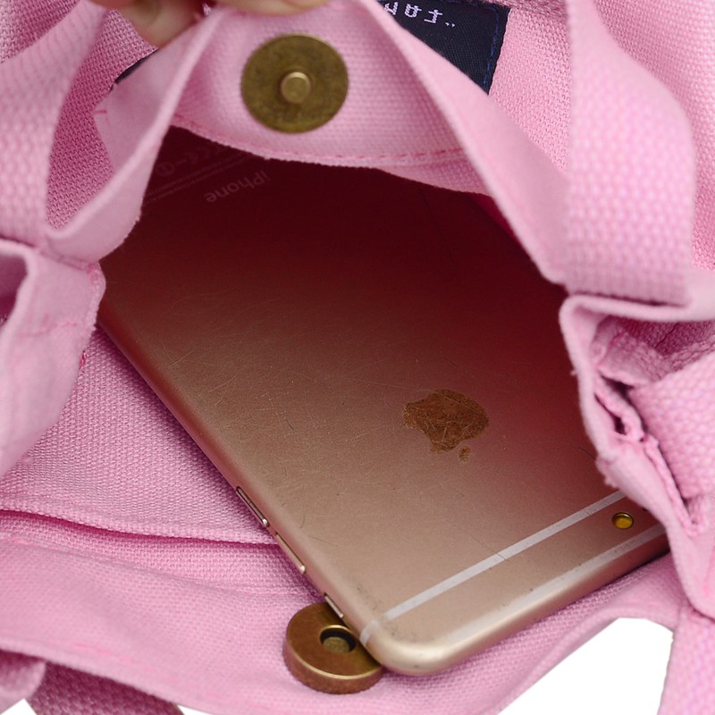 Túi vải nữ mini đeo vai với màu kẹo