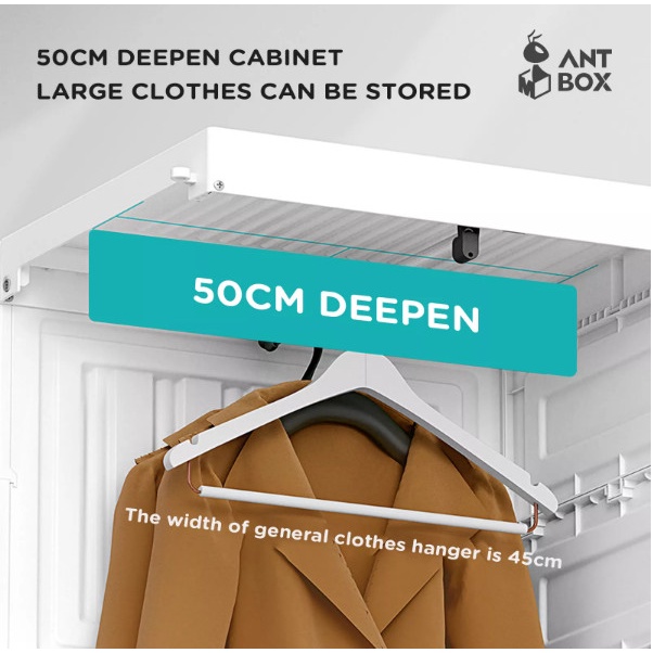 Tủ quần áo gấp gọn tiện lợi nhựa ABS cao cấp,Thiết kế cánh tủ nam châm hút đóng - Tủ quần áo nhựa gấp gọn trong suốt
