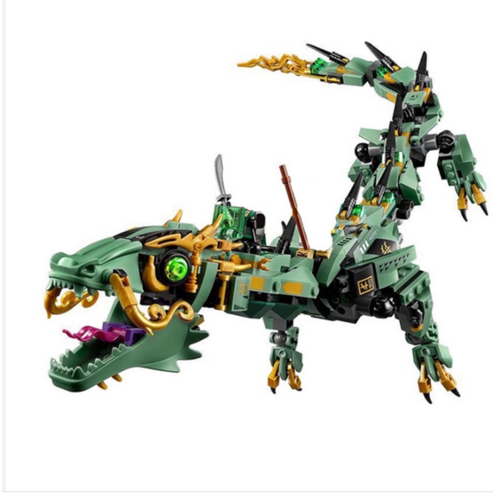 Lắp ghép Mô hình Movie Flying mecha dragon 80006Lắp ráp Ninja Rồng Xanh Quà cho các bé trai