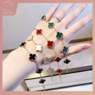 Tiền Bán Buôn Sống BESFOME! Bộ Trang Sức Mạ Vàng Hồng 18K Hình Cỏ Bốn Lá Thời Trang Cho Nữ