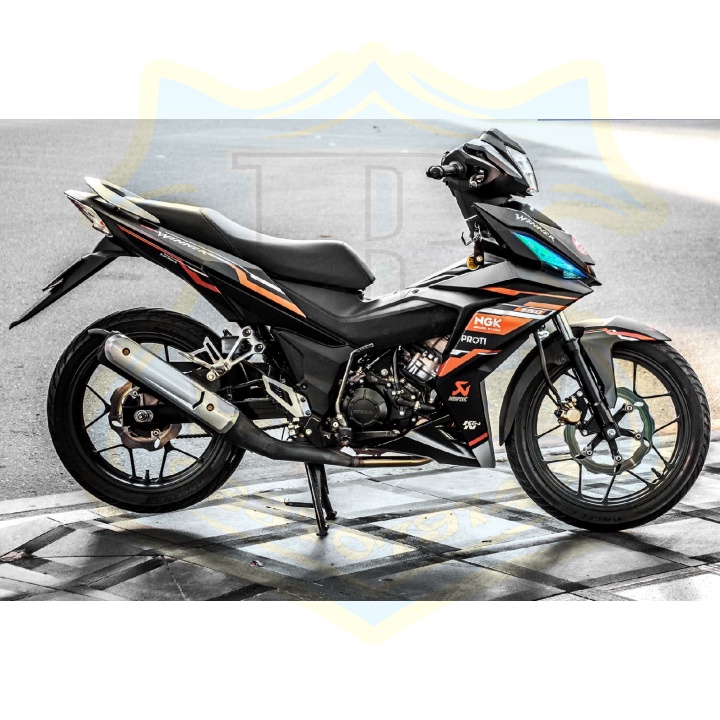 ( Quí khách vui lòng mang ra tiệm cho thợ dán ) Tem winner NGK cam đen