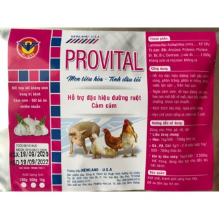 100gam Provital ( hổ trợ đặc hiệu đường ruột cc )men tiêu hóa,tỏi