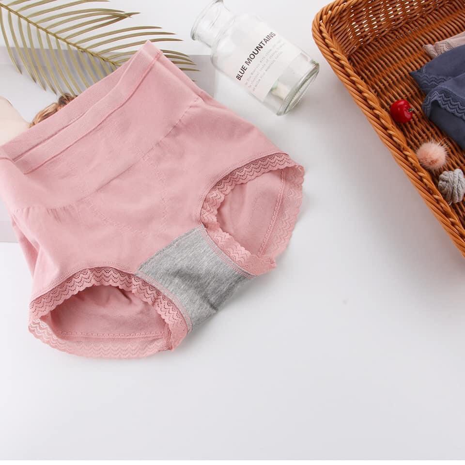Quần lót nữ cạp cao 💖 Freeship từ 50k 💖  Quần chip nữ chất cotton co giãn 4 chiều- Quần lót gen bụng size  45- 65kg