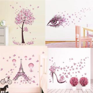 Miếng dán tường trang trí hình đôi mắt và hoa sáng tạo